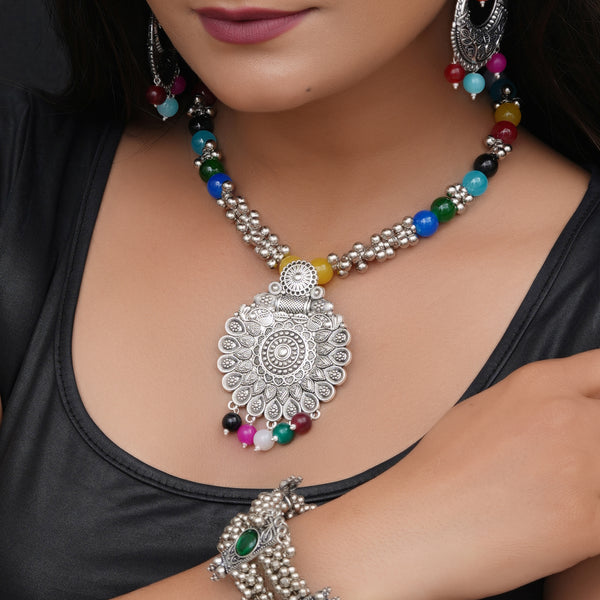 Brass Silver Jewel Set