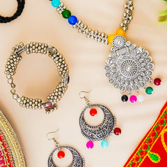 Brass Silver Jewel Set