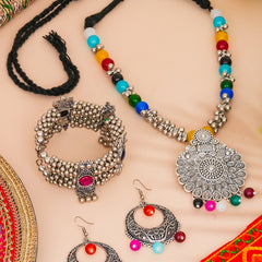 Brass Silver Jewel Set