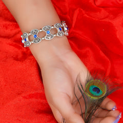 Silver Floral Kada