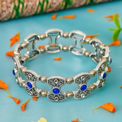 Silver Floral Kada