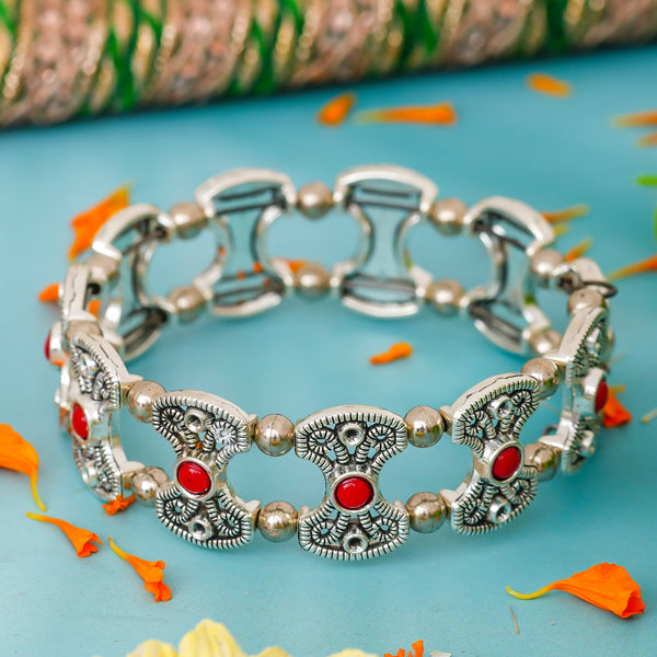 Silver Floral Kada