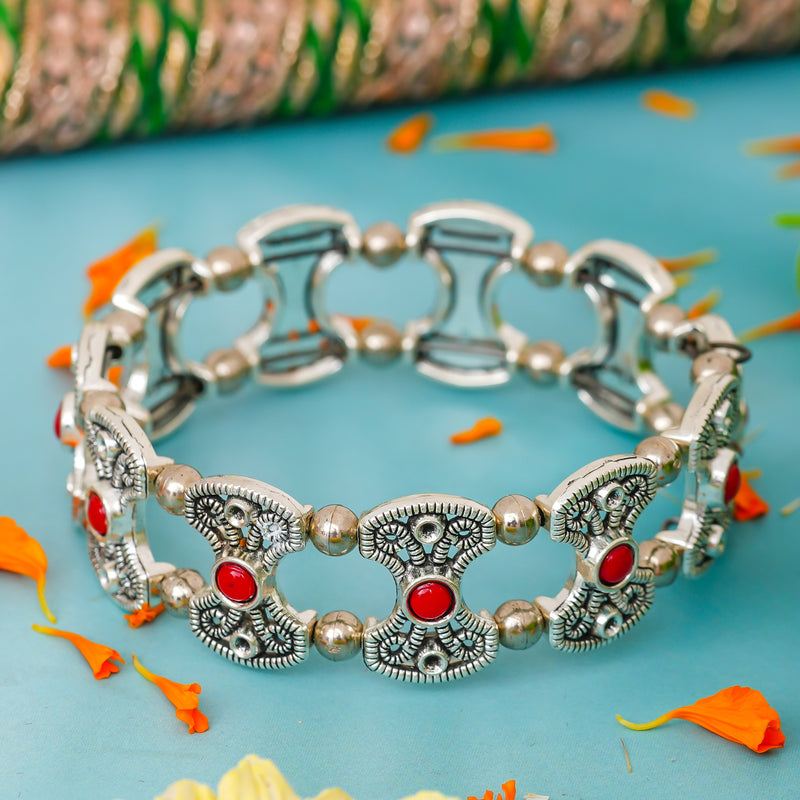 Silver Floral Kada