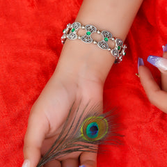 Silver Floral Kada