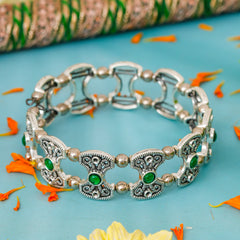 Silver Floral Kada