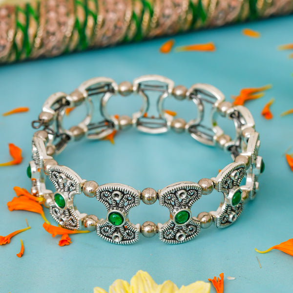 Silver Floral Kada