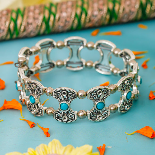 Silver Floral Kada