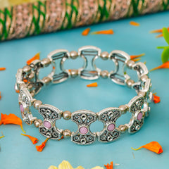 Silver Floral Kada