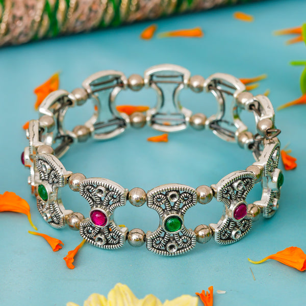 Silver Floral Kada