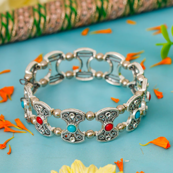 Silver Floral Kada