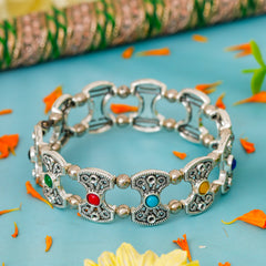 Silver Floral Kada