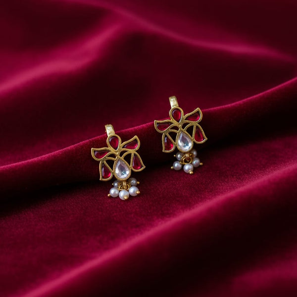 Jadau Kundan Teardrop Bugadi Earrings - Elegant Style