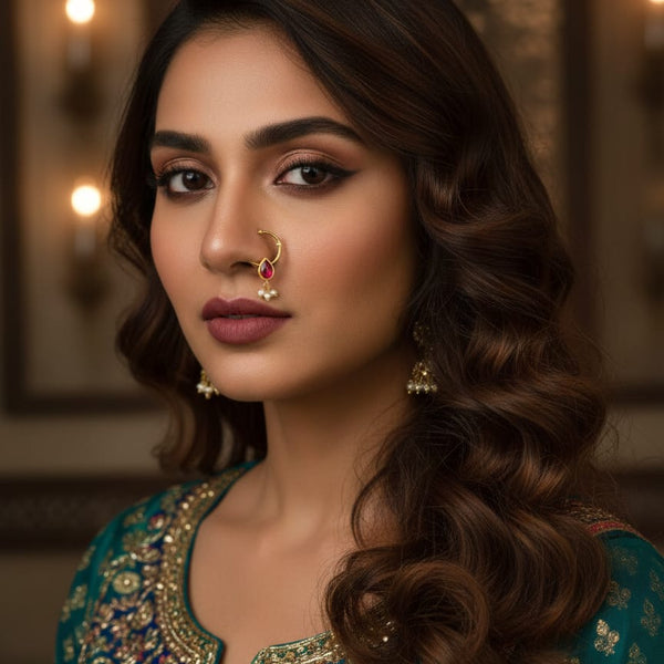 Elegant Pearl & Gold Nose Ring for Special Occasions