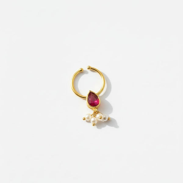 Elegant Pearl & Gold Nose Ring for Special Occasions