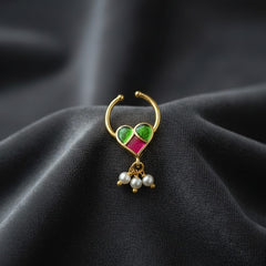 Beautiful Jadau Septum Nose Ring- No Piercing Required