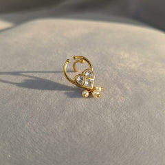 Beautiful Jadau Septum Nose Ring- No Piercing Required