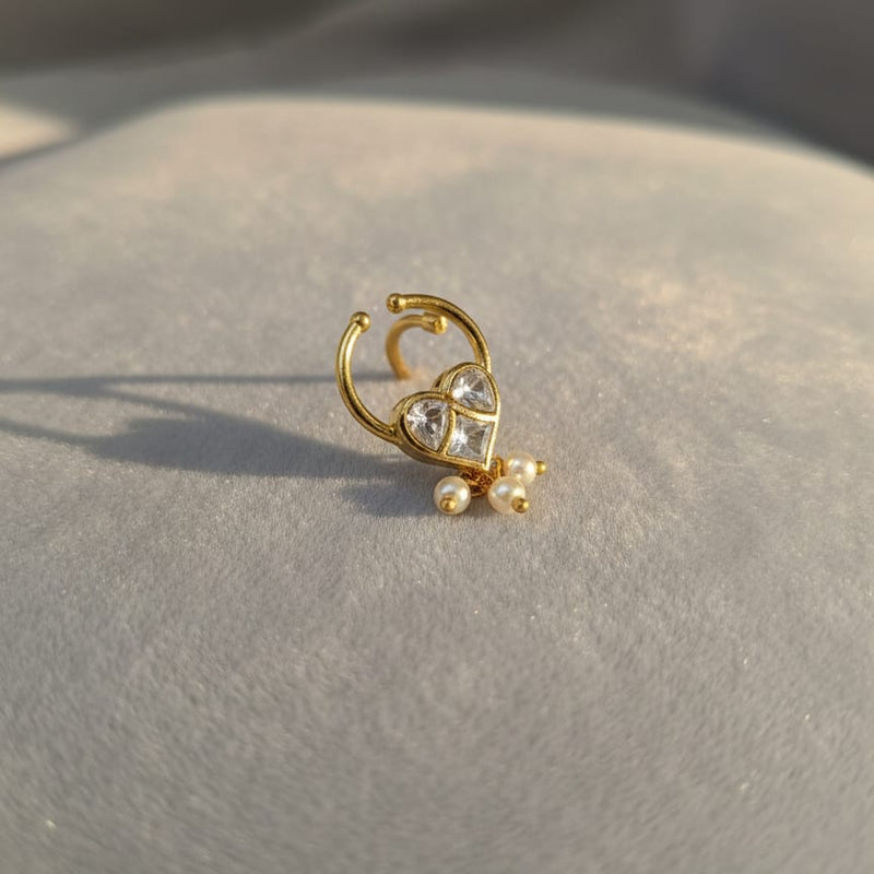 Beautiful Jadau Septum Nose Ring- No Piercing Required