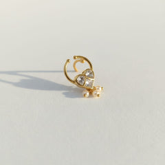 Beautiful Jadau Septum Nose Ring- No Piercing Required