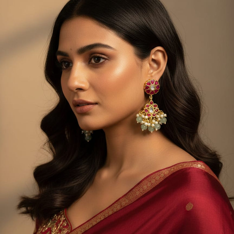 Exquisite Kundan Jhumkas for Celebrations & Weddings