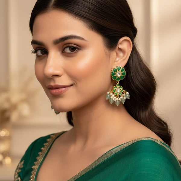 Exquisite Kundan Jhumka Earrings – Perfect for Weddings & Festivities